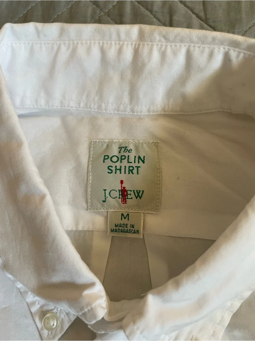 J. CREW Poplin shirt with button-down collar in White Size M NWD $89.50 CT996